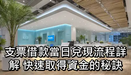 支票借款當日兌現流程詳解：快速取得資金的秘訣